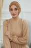 Wilma - Turban En Coton Marron Clair
