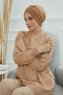 Wilma - Turban En Coton Marron Clair
