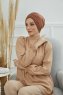 Wilma - Turban En Coton Caramel