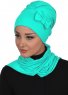 Bianca - Turban En Coton Turquoise