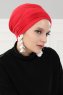 Linda - Turban En Coton Rouge - Ayse Turban