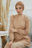 Linda - Turban En Coton Marron Clair