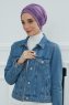 Linda - Turban En Coton Violet