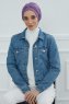 Linda - Turban En Coton Violet