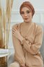 Linda - Turban En Coton Caramel