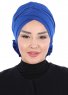 Elisabeth - Turban En Coton Bleu