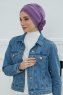 Elisabeth - Turban En Coton Violet