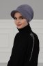 Sandra - Turban En Coton Gris - Ayse Turban