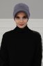 Sandra - Turban En Coton Gris - Ayse Turban