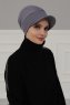 Sandra - Turban En Coton Gris - Ayse Turban