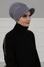 Sandra - Turban En Coton Gris - Ayse Turban
