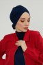 Ellie - Turban En Coton Bleu Marin