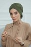 Ellie - Turban En Coton Kaki