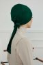 Ellie - Turban En Coton Vert Foncé