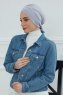 Ellie - Turban En Coton Gris Clair