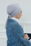 Ellie - Turban En Coton Gris Clair