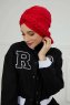 Theresa - Turban En Coton Rouge - Ayse Turban