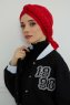 Theresa - Turban En Coton Rouge - Ayse Turban