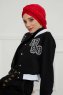 Theresa - Turban En Coton Rouge - Ayse Turban