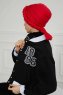 Theresa - Turban En Coton Rouge - Ayse Turban