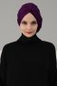 Theresa - Turban En Coton Violet - Ayse Turban