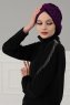 Theresa - Turban En Coton Violet - Ayse Turban