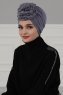 Kerstin - Turban En Coton Gris - Ayse Turban