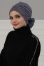 Kerstin - Turban En Coton Gris - Ayse Turban