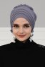 Monica - Turban En Coton Gris - Ayse Turban