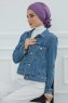 Monica - Turban En Coton Violet