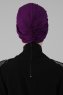 Fiona - Turban En Coton Violet - Ayse Turban