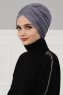 Fiona - Turban En Coton Gris - Ayse Turban