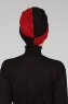 Fiona - Turban En Coton Noir & Bordeaux
