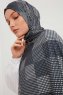 Nurgul - Hijab À motifs Bleu Marin