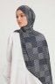 Nurgul - Hijab À motifs Bleu Marin