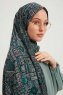 Gulya - Hijab À motifs Vert Pétrole