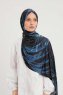 Ezmeray - Hijab À motifs Bleu Marin