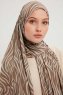 Hafiz - Hijab À motifs Marron Clair