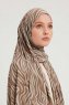 Hafiz - Hijab À motifs Marron Clair