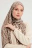Hafiz - Hijab À motifs Marron Clair