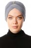 Arwa - Turban Crepe Chiffon Gris - Sehr-i Sal