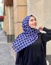 Atika - Hijab A Motifs En Coton Bleu Marin - Mirach