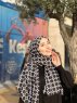 Atika - Hijab A Motifs En Coton Noir - Mirach