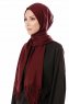 Aysel - Hijab Pashmina Bordeaux Foncé - Gülsoy