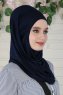 Wilda - Hijab En Coton Bleu Marine