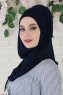 Wilda - Hijab En Coton Bleu Marine