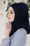 Wilda - Hijab En Coton Bleu Marine