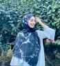 Benazir - Hijab A Motifs En Coton Noir