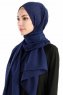 Burcu Marinblå Chiffon Hijab Sjal Madame Polo 130029-2