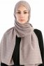 Burcu Taupe Chiffon Hijab Sjal Madame Polo 130026-1